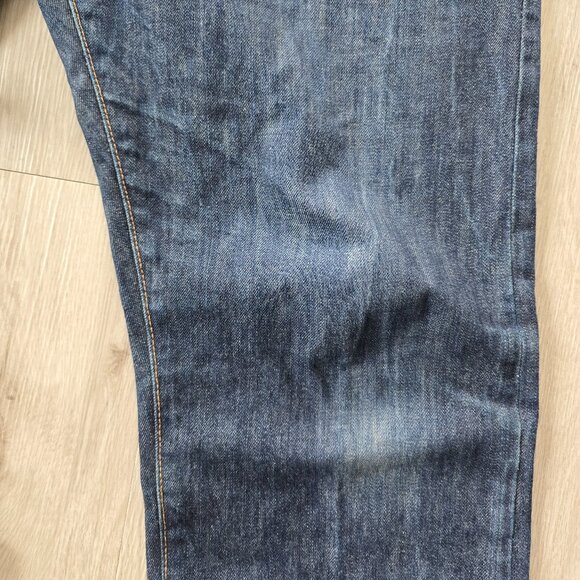 Club Monaco | dark wash denim button-fly straight leg jeans | MENS 34" - Picture 6 of 10